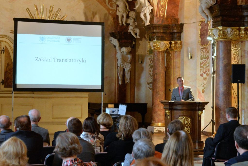 Prof. Michał Garcarz podczas jubileuszu 40-lecia IFA (2015)